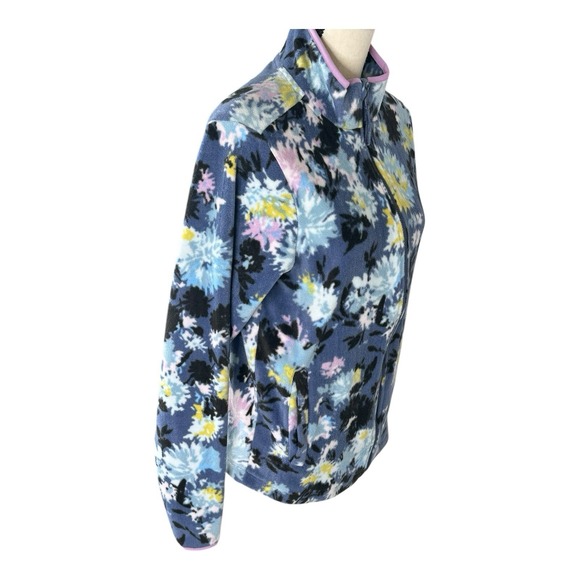 Vera Bradley Fleece Full Zip Jacket Chrysanthemum‎ Crush Size XS Blue Purple - Picture 4 of 14